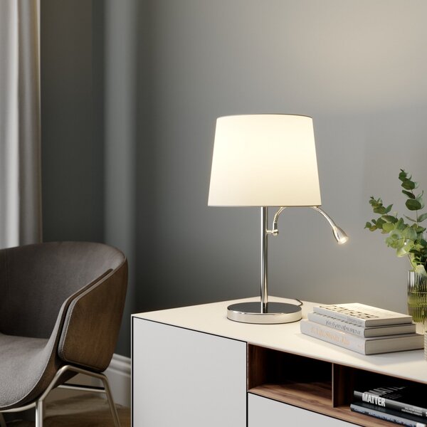 Lampade da tavolo Lindby, Benjiro, Metallizzato, Soggiorno, Tessuto / Tessile, Moderno