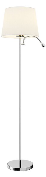 Lampada da terra Lindby, Benjiro, Bianco, Soggiorno, Tessuto / Tessile, Moderno