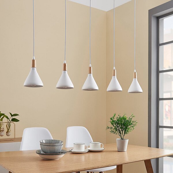 Lampada a sospensione Lindby, Arina, dimmerabile, Bianco, Soggiorno, Metallo, Moderno