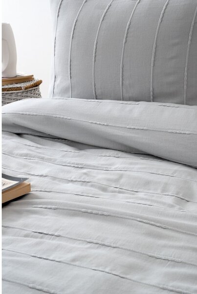 Set con copriletto e federa grigio in cotone 210x220 cm Sedef – Mijolnir