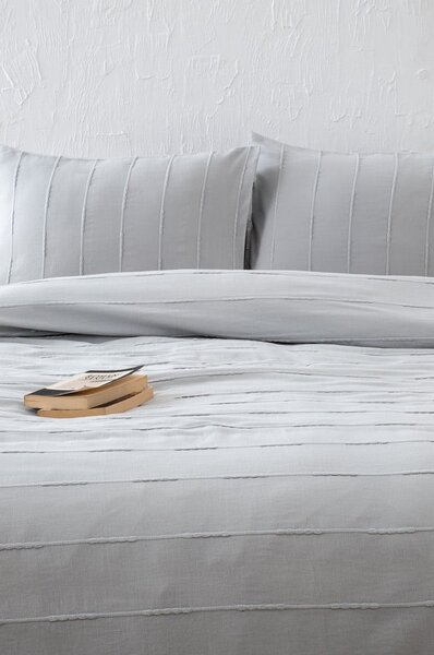 Set con copriletto e federa grigio in cotone 210x220 cm Sedef – Mijolnir