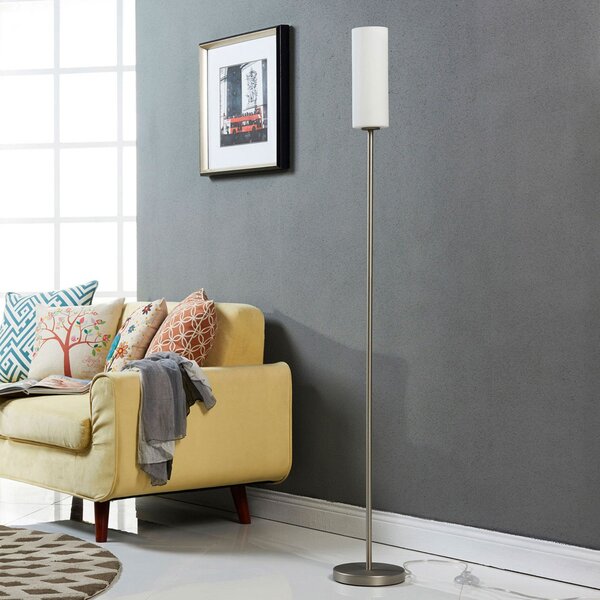 Lampada da terra Lindby, Vinsta, Bianco, Soggiorno, Metallo, Moderno