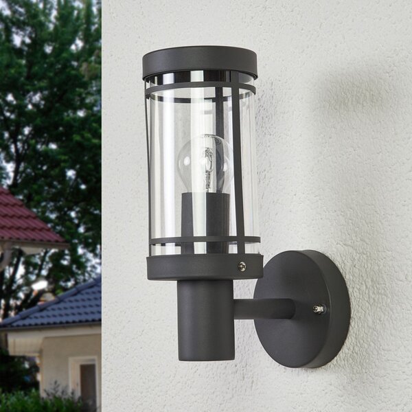 Lampade da esterno Lindby, Djori, Grigio, Balcone, Acciaio inossidabile, Moderno