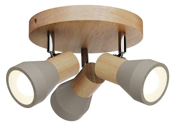 Plafoniera Lindby, Filiz, dimmerabile, Grigio, Camera da letto, Cemento, Scandinavo