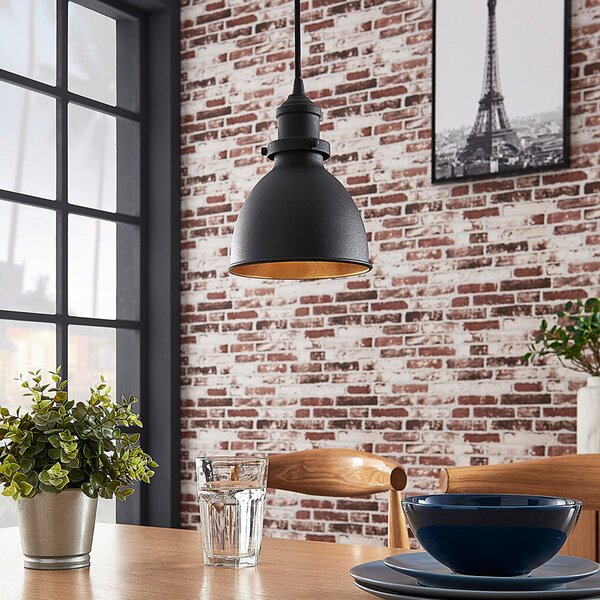 Lampada a sospensione Lindby, Jasminka, dimmerabile, Nero, Cucina, Metallo, Moderno