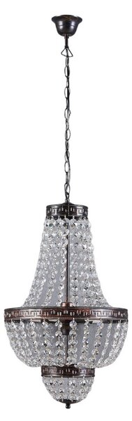 Lampada a sospensione Lindby, Jorve, dimmerabile, Trasparente, Soggiorno, Cristallo, Antico
