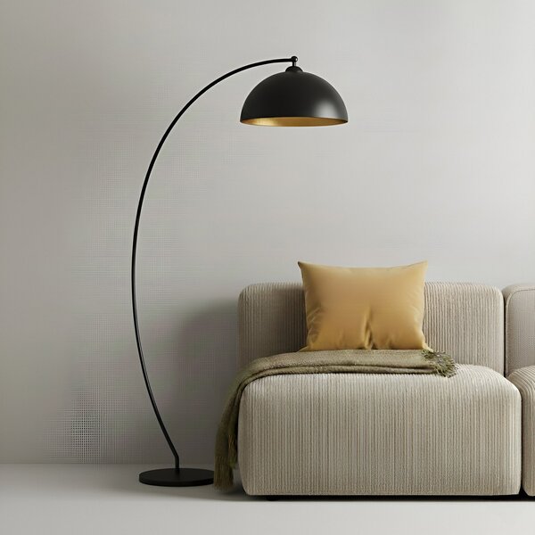 Lampada da terra Lindby, Jonera, Nero, Soggiorno, Metallo, Giovanile
