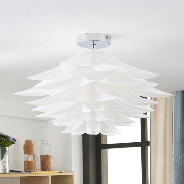 Plafoniera Lindby, Rimon, dimmerabile, Bianco, Soggiorno, Plastica, Moderno