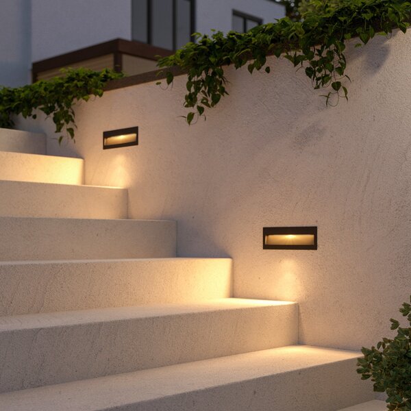 Lampade da esterno Lucande, Loya, Nero, Terrazza, Alluminio, Moderno
