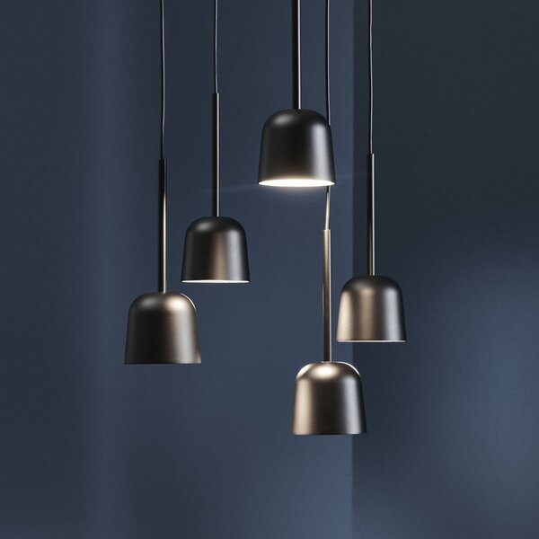 Lampada a sospensione FRANDSEN, Satellite, dimmerabile, Nero, Soggiorno, Metallo, Design