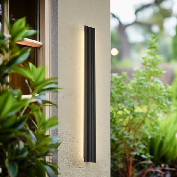 Applique da esterni a LED Melira Lucande, Nero, Alluminio, Moderno, Applique LED da esterni