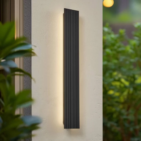 Applique da esterni a LED Melira Lucande, Nero, Alluminio, Moderno, Applique LED da esterni