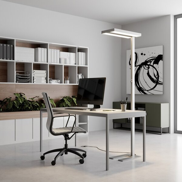Lampada da terra Arcchio, Logan, dimmerabile, Metallizzato, Studio / Ufficio, Alluminio, Moderno