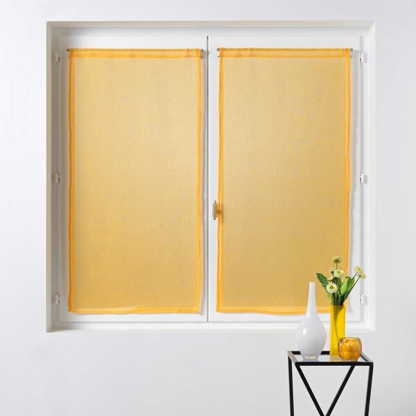 Tende in voile giallo in set da 2 60x90 cm Sandra - douceur d'intérieur