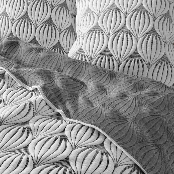 Set con copriletto e federa bianco/grigio in microfibra 220x240 cm Faustine – douceur d'intérieur