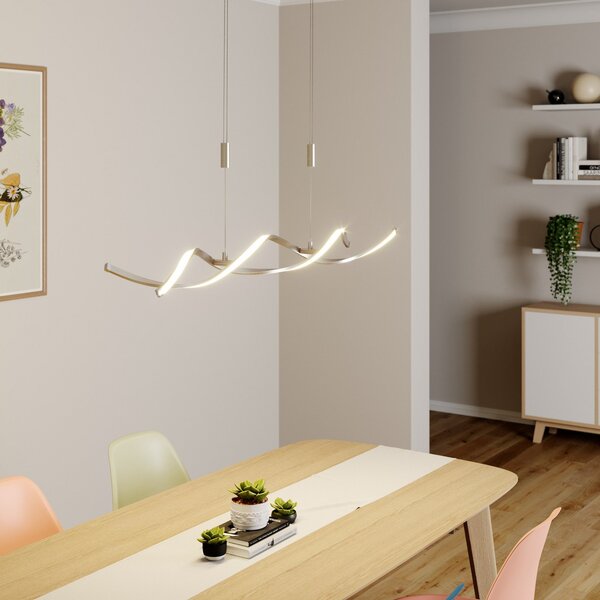Lampada a sospensione Lindby, Auron, dimmerabile, Grigio, Soggiorno, Plastica, Moderno