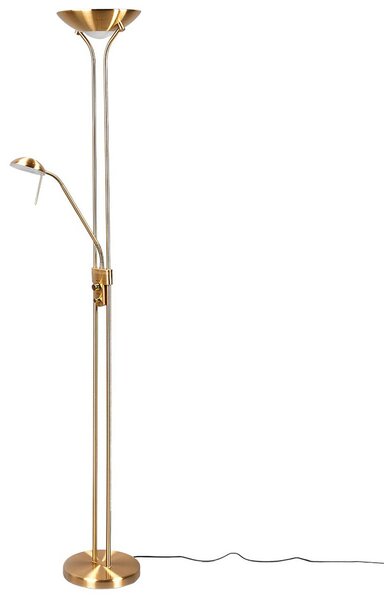 Lampada da terra Lindby, Josefin, dimmerabile, Dorato / Ottone, Soggiorno, Metallo, Moderno