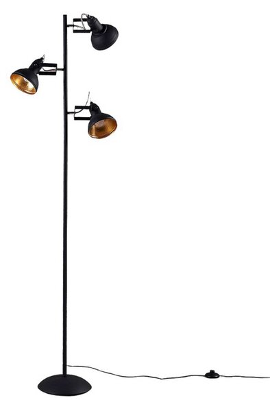 Lampada da terra Lindby, Lilly, Nero, Soggiorno, Metallo, Industriale