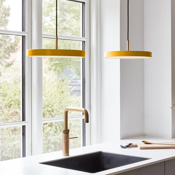 Lampada a sospensione UMAGE, Asteria Mini, dimmerabile, Giallo, Soggiorno, Metallo, Design