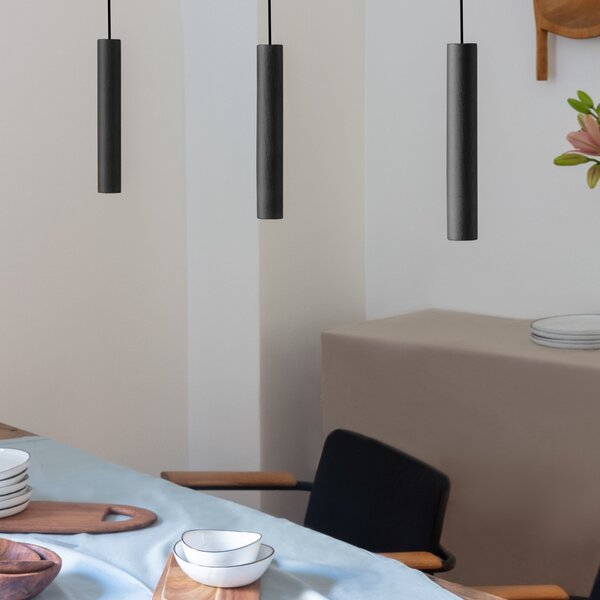Lampada a sospensione UMAGE, Chimes, Nero, Soggiorno, Legno, Moderno