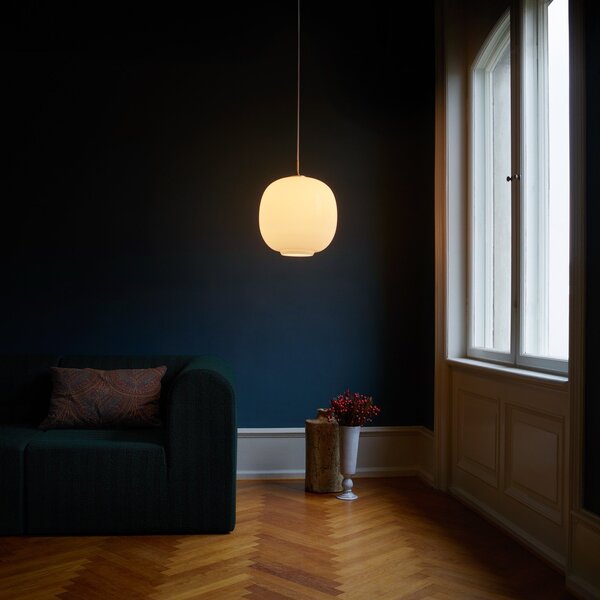 Lampada a sospensione Louis Poulsen, VL45 Radiohus, dimmerabile, Bianco, Soggiorno, Vetro, Design
