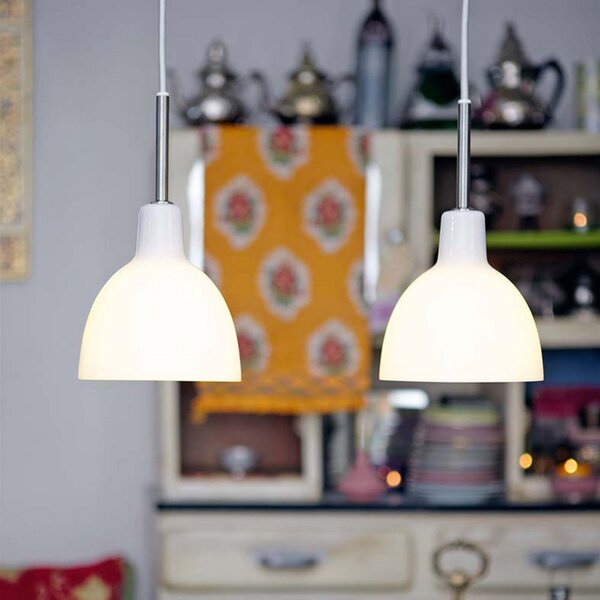 Lampada a sospensione Louis Poulsen, Toldbod, dimmerabile, Bianco, Soggiorno, Vetro, Design