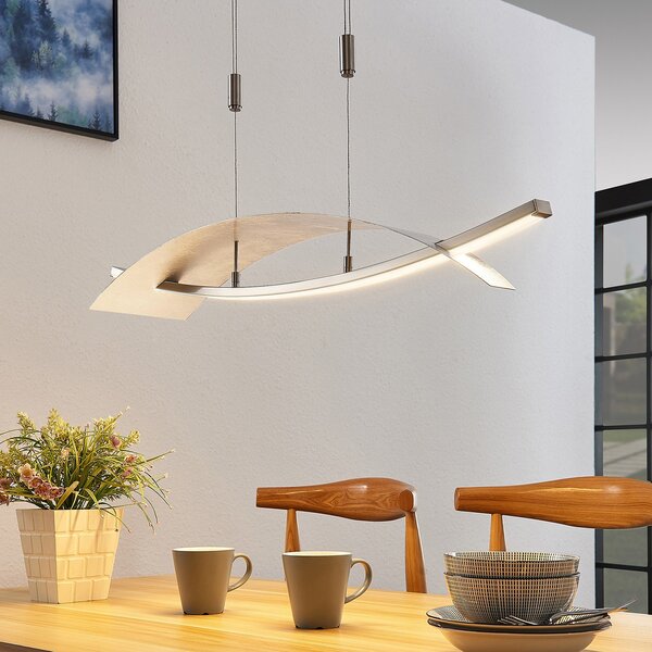Lampada a sospensione Lucande, Marija, dimmerabile, Metallizzato, Soggiorno, Metallo, Moderno