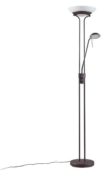 Lampada da terra Lindby, Yveta, dimmerabile, Marrone / Ruggine, Soggiorno, Metallo, Campagna / rustico