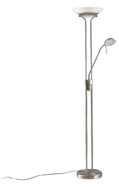 Lampada da terra Lindby, Yveta, dimmerabile, Metallizzato, Soggiorno, Metallo, Moderno