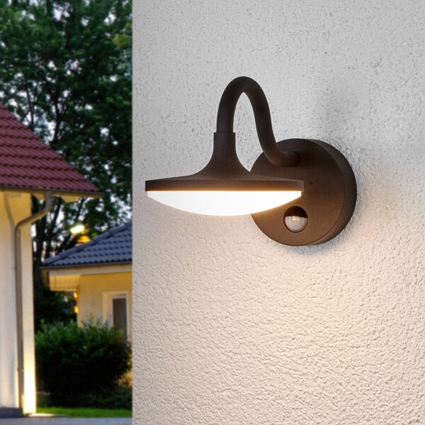 Lampade da esterno Lucande, Finny, Nero, Balcone, Alluminio, Moderno