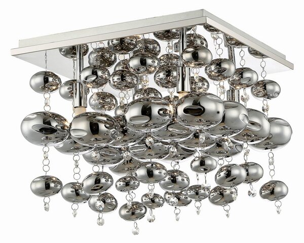 Plafoniera Lindby, Esfera, dimmerabile, Metallizzato, Soggiorno, Metallo, Moderno