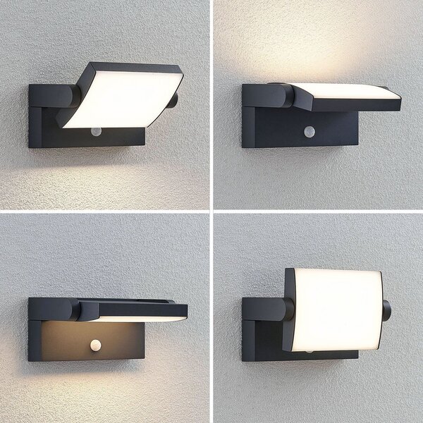 Lampade da esterno Lindby, Sherin, Nero, Balcone, Alluminio, Moderno