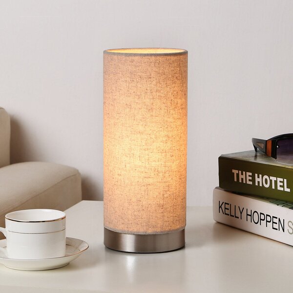 Lampade da tavolo Lindby, Ronja, dimmerabile, Beige, Camera da letto, Tessuto / Tessile, Moderno