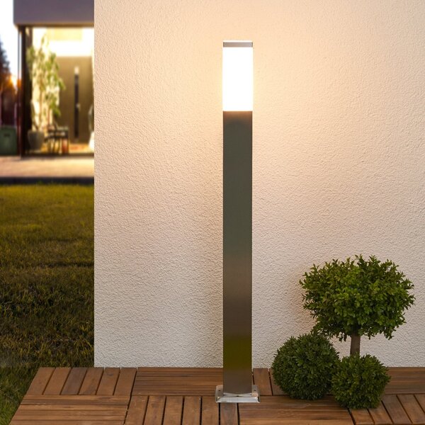 Lampade da esterno Lindby, Lorian, dimmerabile, Metallizzato, Terrazza, Acciaio inossidabile, Moderno
