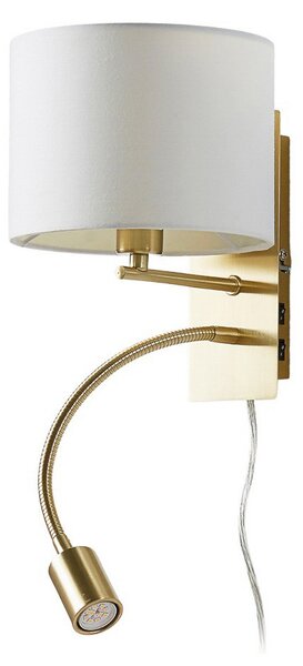 Applique da parete Lindby, Florens, Dorato / Ottone, Soggiorno, Tessuto / Tessile, Moderno