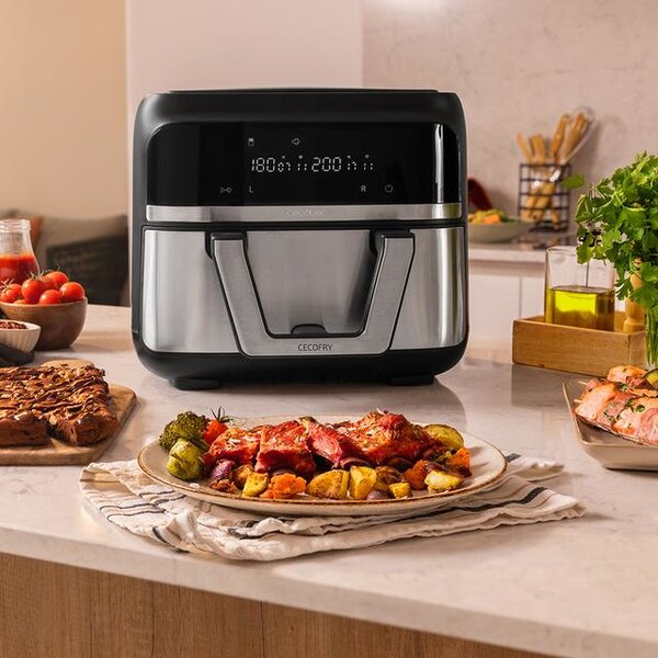 Cecotec Friggitrice ad Aria Capacit 9 Litri Potenza 2850 W colore Nero e Argento - A01 EU01 100149 CECOFRY Dual 9000 PerfectCook