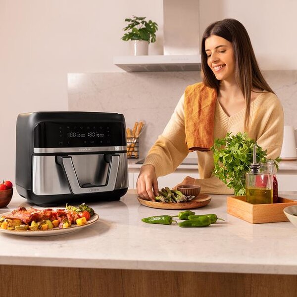 Cecotec Friggitrice ad Aria Capacit 9 Litri Potenza 2850 W colore Nero e Argento - A01 EU01 100149 CECOFRY Dual 9000 PerfectCook
