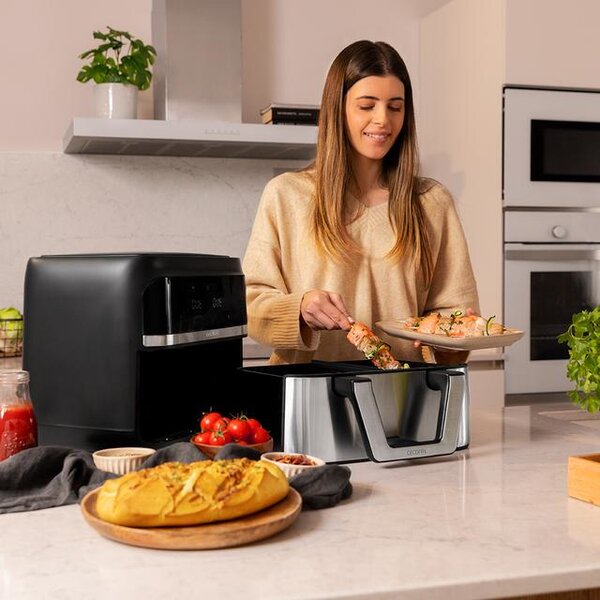 Cecotec Friggitrice ad Aria Capacit 9 Litri Potenza 2850 W colore Nero e Argento - A01 EU01 100149 CECOFRY Dual 9000 PerfectCook