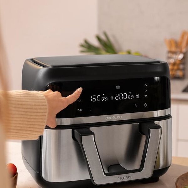 Cecotec Friggitrice ad Aria Capacit 9 Litri Potenza 2850 W colore Nero e Argento - A01 EU01 100149 CECOFRY Dual 9000 PerfectCook