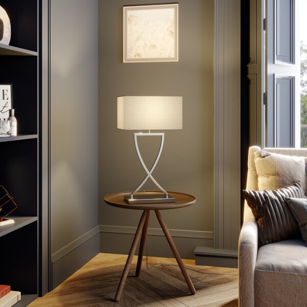 Lampade da tavolo Lucande, Evaine, Metallizzato, Soggiorno, Metallo, Moderno