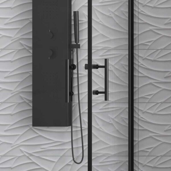 Kamalu box doccia nero 70x70 due battenti altezza 200h | ks2800an