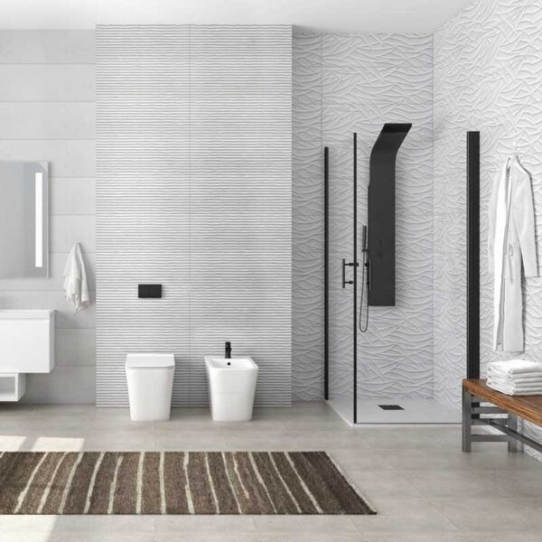 Kamalu box doccia nero 70x70 due battenti altezza 200h | ks2800an