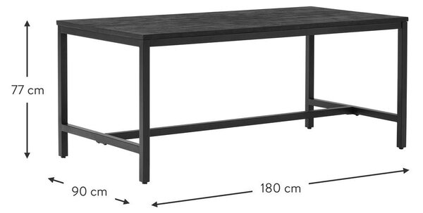 Tavolo con piano in legno di mango Raw, 180x90 cm