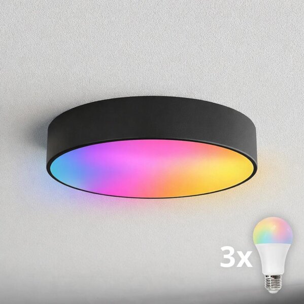 BRILAGI - Plafoniera da bagno LED RGBW dimmerabile CLARE 3x E27/12W/230V IP54 nero