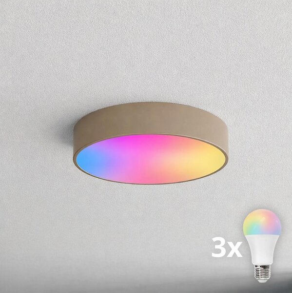 BRILAGI - Plafoniera LED RGBW dimmerabile CLARE 3xE27/12W/230V beige