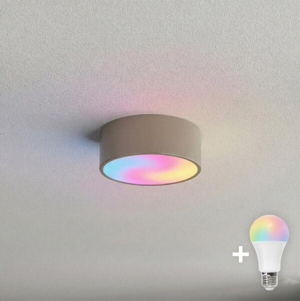 BRILAGI-LED RGBW Plafoniera da bagno dimmerabile CLARE 1xE27/12W/230V IP54 beige