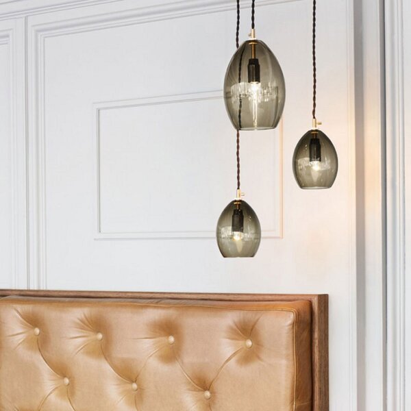 Lampada a sospensione Northern, Unika, dimmerabile, Grigio, Soggiorno, Vetro, Design