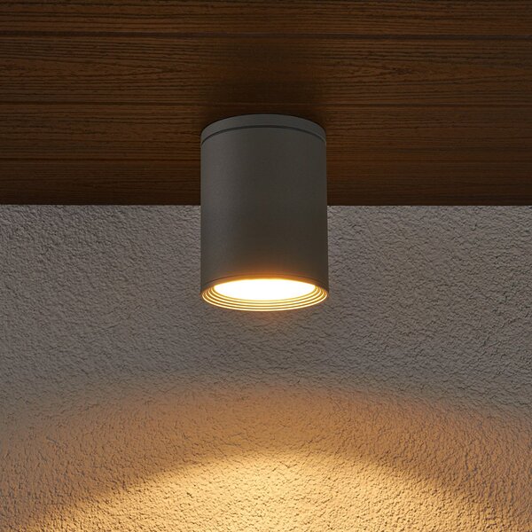 Lampade da esterno Lucande, Minna, Grigio, Balcone, Alluminio, Moderno