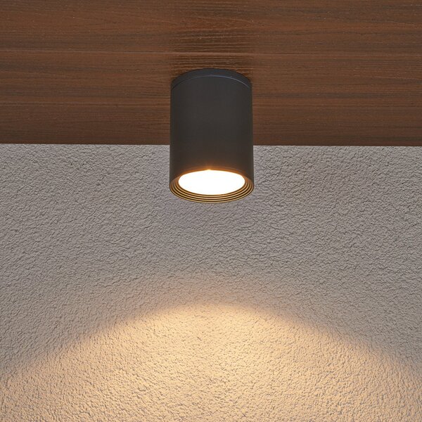 Lampade da esterno Lucande, Minna, Nero, Balcone, Alluminio, Moderno