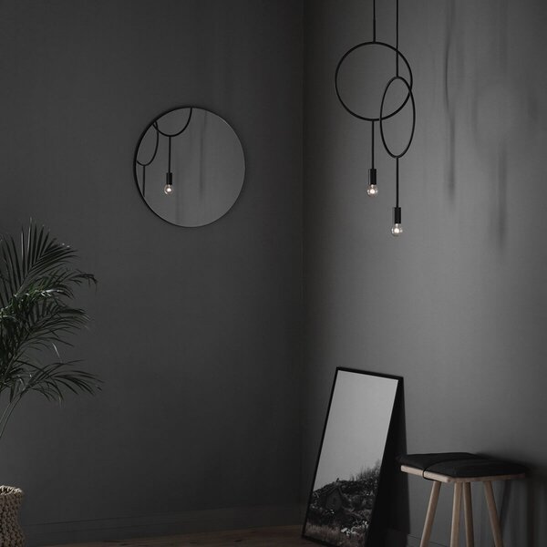 Lampada a sospensione Northern, Circle, dimmerabile, Nero, Soggiorno, Metallo, Design